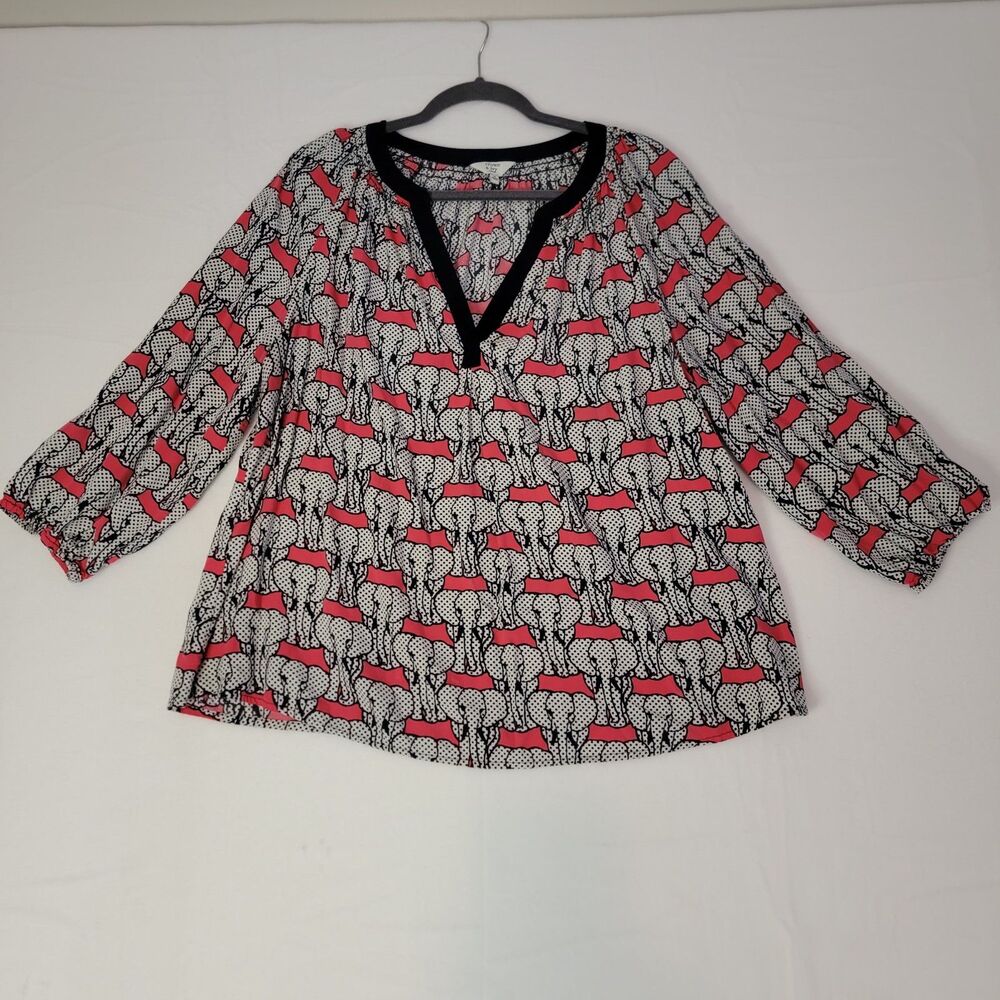 Crown and Ivy Women's Plus Elephant Blouse - size 1X